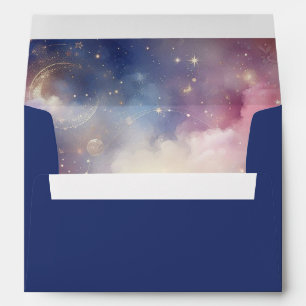 Shimmering Celestial Stardust Skies Wedding Envelope