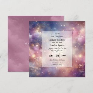 Shimmering Celestial Stardust Skies Wedding Invitation
