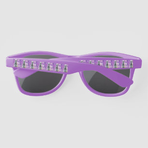 Shimmering Charm: Meerkat on Pink Bokeh Background Sunglasses