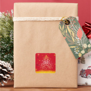 Shimmering Christmas Tree Pkg Stickers