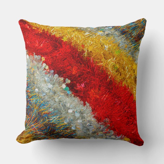 shimmering christmas  wires  on  Throw Pillow (Front)