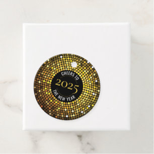 Shimmering Circle Lights New Year's Eve Favour Tags