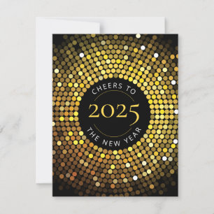 Shimmering Circle Lights New Year's Eve Holiday Card