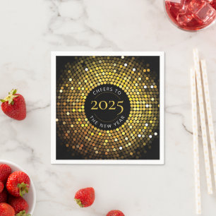 Shimmering Circle Lights New Year's Eve Napkin