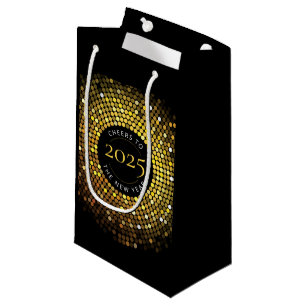 Shimmering Circle Lights New Year's Small Gift Bag