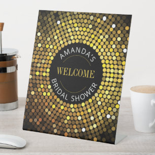 Shimmering Circle Lights Welcome or Informational Pedestal Sign