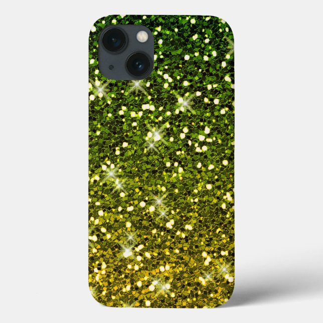 Shimmering Dark Green Gold Glitters Case-Mate iPhone Case (Back)