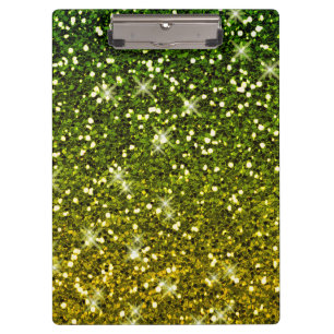 Shimmering Dark Green Gold Glitters Clipboard