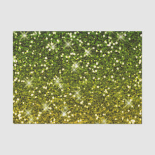 Shimmering Dark Green Gold Glitters Tissue Paper