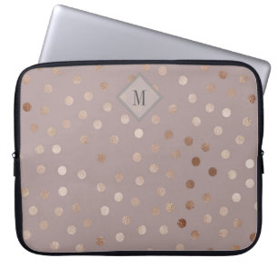 Shimmering Dots Pattern with Your Monogram Laptop Sleeve