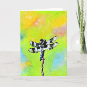 Shimmering Dragonfly Painting Card