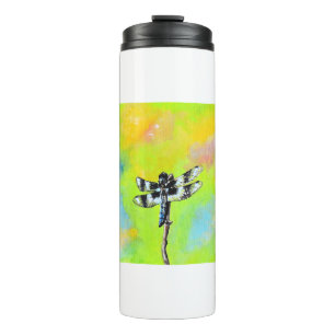 Shimmering Dragonfly Painting Thermal Tumbler
