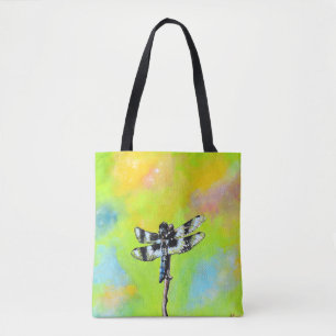 Shimmering Dragonfly Painting Tote Bag