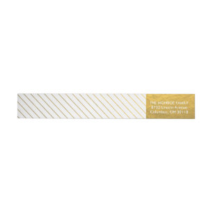 Shimmering Faux Gold Foil Stripes Address Labels