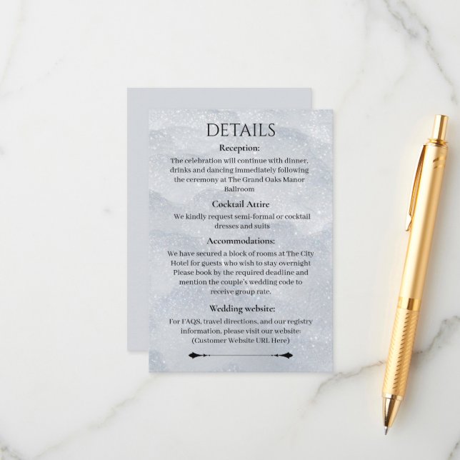 Shimmering Filigree Details Card  (Front/Back In Situ)