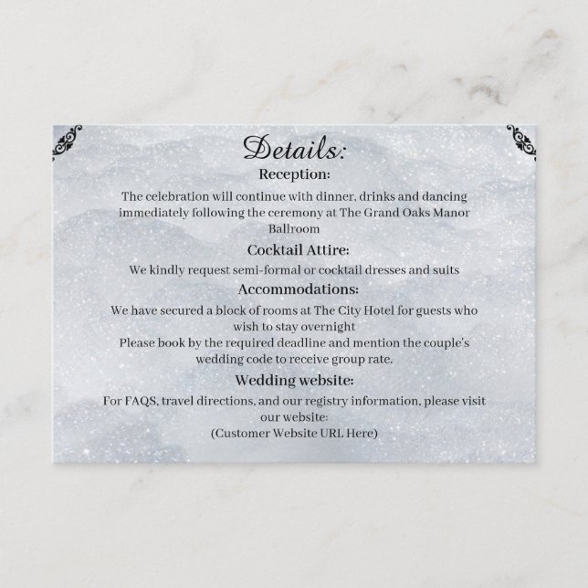 Shimmering Filigree Enclosure Card (Front)