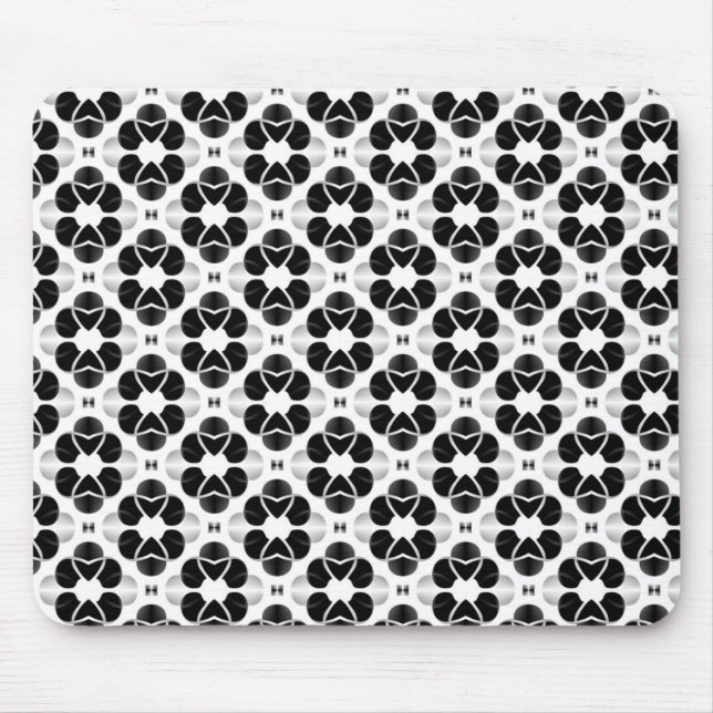 Shimmering Glam Mousepad, Black and White Mouse Pad (Front)