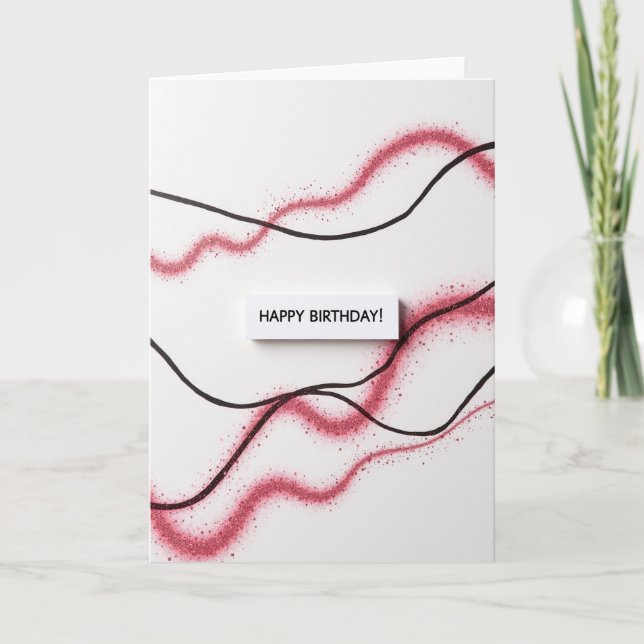 Shimmering Glitter Birthday Card (Front)