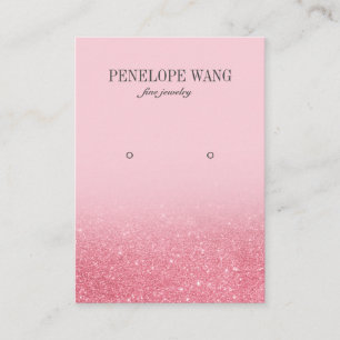 Shimmering Glitter Pink Jewellery Earring display Business Card