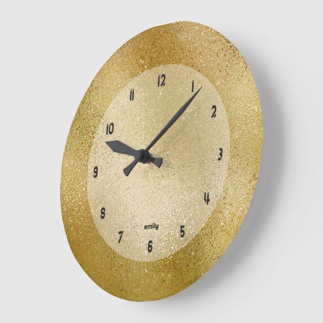 Shimmering gold background image texture large clock (Angle)