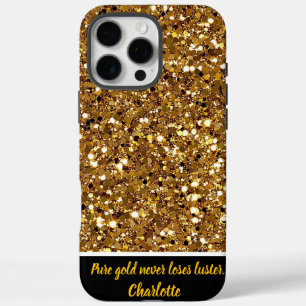 Shimmering gold confetti in celebration iPhone 16 pro max case