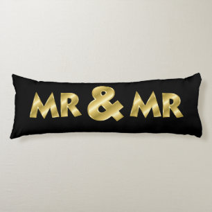 Shimmering Gold Mr & Mr Black Body Cushion