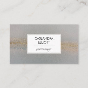 Shimmering Gold Pale Blue Alcohol Ink Liquid Art Business Card