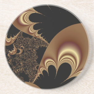 Shimmering Gold Parachutes Abstract Coaster