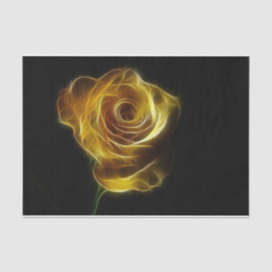 Shimmering Gold Rose Fractal Flower Tissue Paper