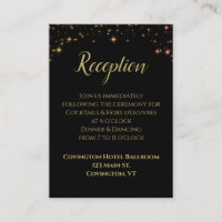 Shimmering Gold Sparkles Black Wedding Reception