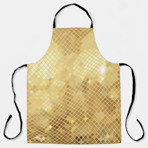 Shimmering Gold Waves: Mosaic Texture Apron
