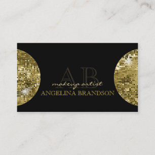 Shimmering Golden Ball Makeup Damask Black Card