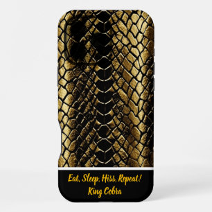 Shimmering golden snake skins iPhone 16 pro max case