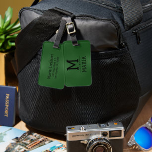 Shimmering green abstract background luggage tag