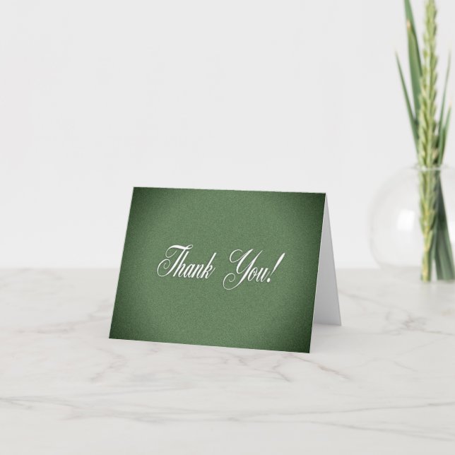 Shimmering Green Blank Inside Thank You Card (Front)