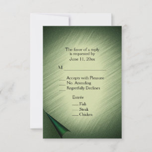 Shimmering Green RSVP Card with Menu