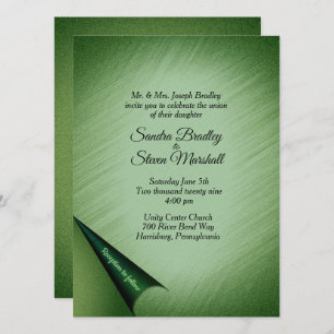 Shimmering Green Wedding Invitation