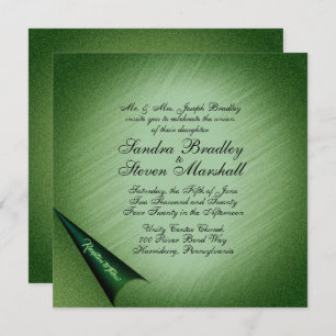 Shimmering Green Wedding Invitation