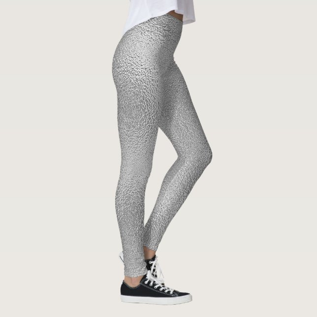 Shimmering Grey Glass Design Leggings (Right)