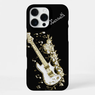 Shimmering Guitar Plays Golden Symphony iPhone 16 Pro Max Case
