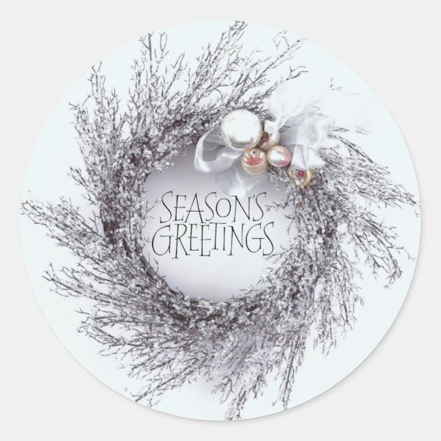 Shimmering Holiday Wreath Sticker (Front)