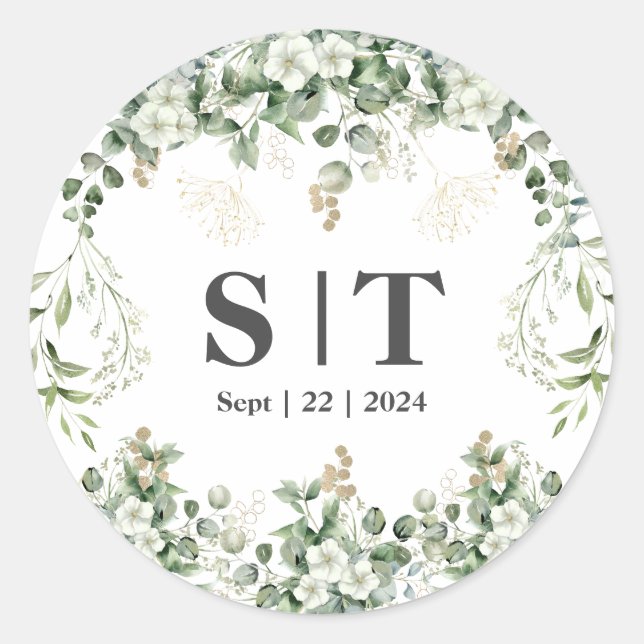 Shimmering Leaves: Personalised Botanical Sticker (Front)
