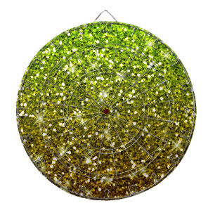 Shimmering Light Green Gold Glitters Dartboard