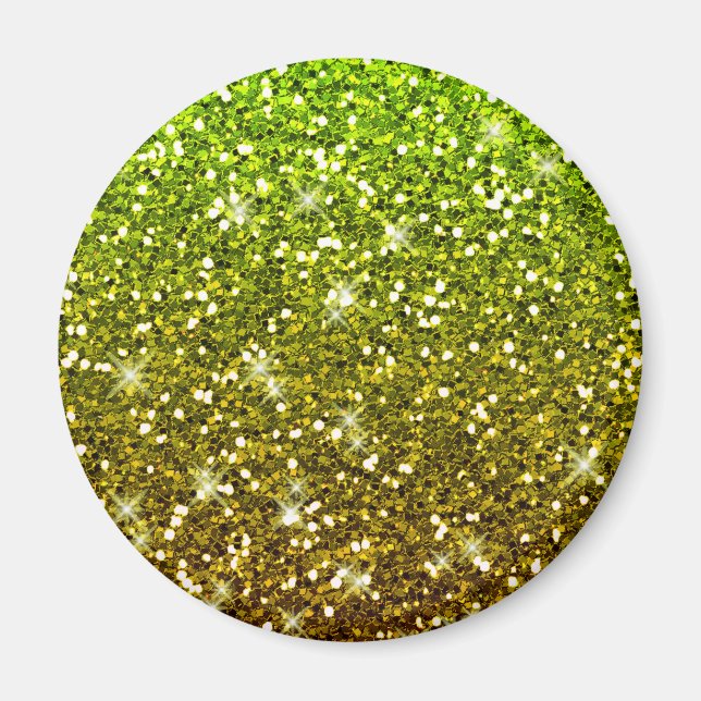 Shimmering Light Green Gold Glitters Magnet (Front)