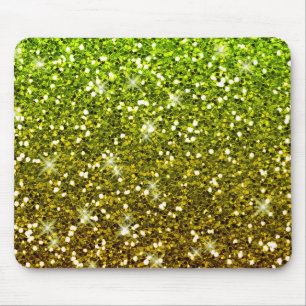 Shimmering Light Green Gold Glitters Mouse Pad