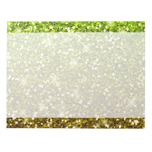Shimmering Light Green Gold Glitters Notepad