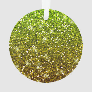 Shimmering Light Green Gold Glitters Ornament