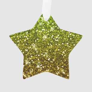Shimmering Light Green Gold Glitters Ornament