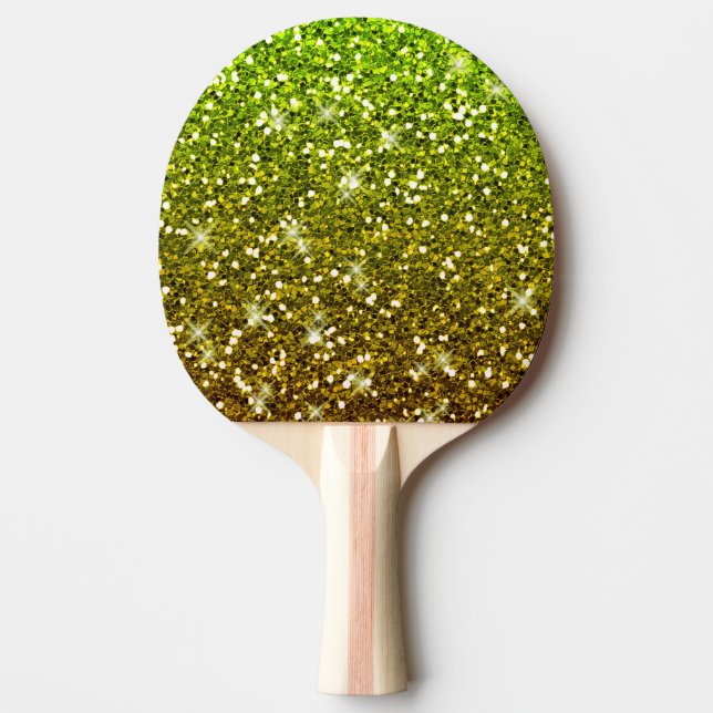 Shimmering Light Green Gold Glitters Ping Pong Paddle (Front)