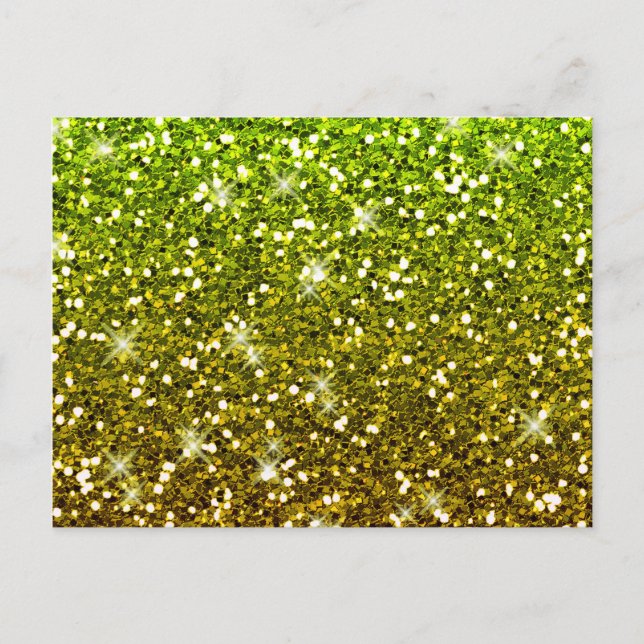 Shimmering Light Green Gold Glitters Postcard (Front)